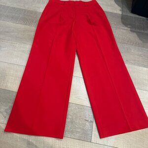 LOFT WOMENS HIGH RISE SIZE 4 RED TROUSER PANTS